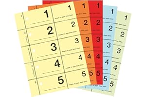 Avery Zweckform 867-5 Lot de 5 carnets de tickets de vestiaires numérotés 1-500 5 couleurs Format A6