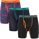INNERSY Men's Boxer Shorts Long Lightweight Sports Boxers 3 Pack | Men's Underwear with Breathable Fly, Long Leg Anti-Chafing