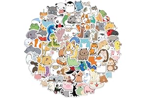 CANVERLENS Słodkie zwierzęta, 100 sztuk, estetyczna dekoracja, winylowe naklejki na album kolekcjonerski, laptop, dla dzieci, nastolatków, dziewcząt