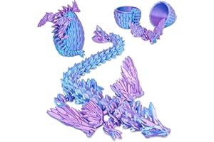 Balkwan Winged Dragon in Surprise Egg Funny Collector's Toy Gift Children Adults 3D Printed Fantasy Dragon Ideal Christmas Easter Birthday Holiday Decoration (Purple, Medium)