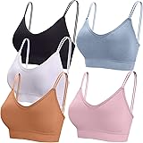 BQTQ 5 Pezzi Reggiseno a Canotta V Collo Bralette Senza Ferretto per Donna, 5 Colori