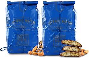 ANTONIO MATTEI PREMIATA FABBRICA DI BISCOTTI Biscotti di Prato alle Mandorle, Cantucci Classici alle Mandorle e Pinoli, Sacchetto 250g (Confezione da 2 Pezzi)
