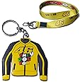 Rinkon VR46 Keychain PACK OF 2 For Men Boys Moto Gp Racing Vr46 Bikers Keychains Lanyard Stylish Sports Doctor Valentino Rossi Fans Club Rope Fabric ID Tag Fashion Premium Hook Locking YELLOW JACKET