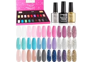 Lavender Violets 21 Pcs Vernis Gel UV Semi Permanent Ongle Printemps Couleur Rose Bleu Frais Vernis à ongles lot Paquet Cadeau LED Kits De Manucure F997E