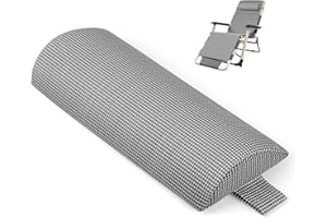 WAVATA Cojín para tumbona, tumbona de jardín, cojín de viaje, cojín cervical, 35 x 15 x 5 cm (gris)