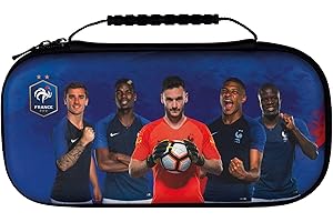 Konix FFF Housse de Protection et Transport pour Nintendo Switch, Switch Lite et Switch OLED - Rangement 8 Jeux - Motif équipe de France de Football