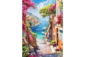 CEOVR Paesaggio Diamond Painting Kit Adulti,Pittura Diamante 5D,30x40 cm,Diamanti Painting Sentiero Costiero,Diamond Painting Kit Completo Adulto,Fiori Diamond Painting Art Set