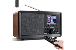 Wholede DAB Plus Radio mit Bluetooth, DAB Radios mit Fernbedienung DAB+/FM Radio Retro Holz Digitalradio Küchenradio Radiowecker mit Zweifacher Alarm und USB/AUX Hafen