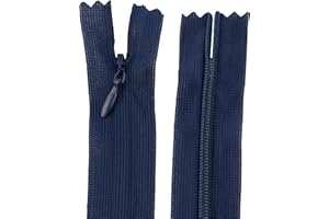 AERZETIX - C61934 - Lot de 10 Fermetures éclair invisibles 65 cm non-séparables - fermeture à glissière crémaillère - couleur bleu foncé - maroquinerie jean pantalon robe jupe couture vêtement