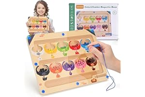 Januts Laberinto Magnético de Colores y Números para Niños Tablero de Rompecabezas Magnético Juguetes de Clasificación de Colores Pequeños Juguetes Educativos Montessori Distinguir Colores, Pollito