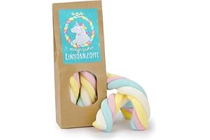 DER ZUCKERBÄCKER Magic Unicorn Braids, Colourful and Frothy Soft Marshmallow with Sweet Vanilla Flavour, Rainbow Foam Sugar, Magic in Each Piece