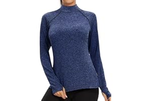 Soneven Camiseta Manga Larga Mujer Running Deporte Camisetas Térmica Elásticos Ropa Deportivo de Running Fitness Otoño Invierno