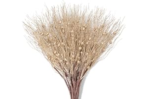 KI Store 20 Stück deko Zweig Champagner Weihnachten äste künstlicher weihnachtszweig 45cm mit Glitzer bastelzweige dekozweig Stem Mistelzweig für Weihnachts deko