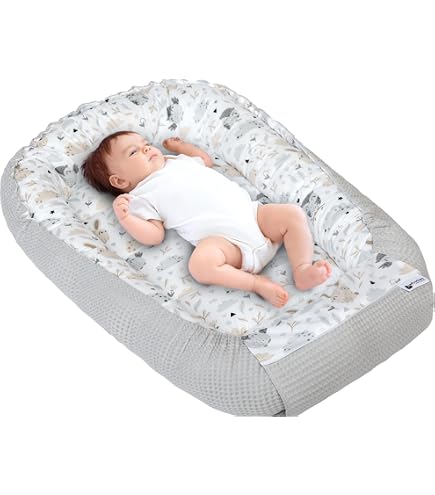 PaLulli Nid de bébé XXL - 120 x 60 cm - Cocon de bébé - Double Face - 100% Coton - pour lit de bébé, lit de Voyage pour bébé et Nourrisson (Plumes PaLulli Nid de bébé XXL - 120 x 60 cm - Cocon de bébé - Double Face - 100% Coton - pour lit de bébé, lit de Voyage pour bébé et Nourrisson (Plumes