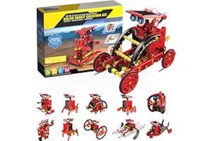 CRIO Kit de Jouets Robot Solaire Enfant - 190 Pièces Jeu Construction de Robot STEM pour 8 ans garçon et fille cadeau，12 en 1 Kit de Education de Energie et Scientifiques
