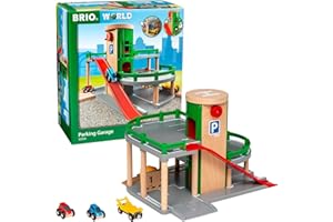 BRIO 33204 Parking Garage for Kids Age 3 Years Up - Compatible with all BRIO Railway Train Sets & Accessories, Multicoloured