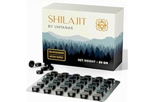 UNTANAS Comprimés De Shilajit Originel – 120 Comprimés, 400 Mg Par Portion – Résine De Shilajit Pure – Riche En Acides Fulviques Et Humiques – 100% Pur