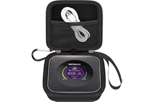 Elonbo Tragetasche für NETGEAR Nighthawk M1 MR1100,M5 MR5200,M6,M6 Pro MR6500 5G Wireless WiFi Mobile Hotspot Router, zusätzliche innere Mesh Tasche passt Kabel, schwarz. (NUR Fall)