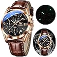 OLEVS Men's Casual Fashion Waterproof Gold Stainless Steel Band Quartz Gold Watches Gifts for Men