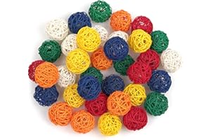JOENCOST 36pcs lot Mixed 6 color Decorative Balls for Centerpiece Bowls, 2.36 Inch Natural Dried Balls, Wicker Rattan Balls for Home Decor Wedding Party Table Decoration
