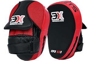 3X PROFESSIONAL CHOICE 3X Sports Boxing Pads Curved Focus Mitts, Hook & Jab MMA Kick Training Pads, Muay Thai Kickboxing Coaching Martial Arts Punching Hand Target Strike Shield, Punch Gloves Pad With Adjustable Strap