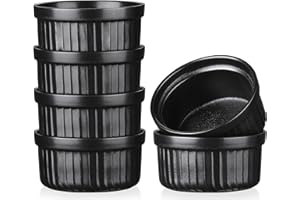 vancasso FORTE Set di 6 coppe da dessert in terracotta per muffin, cupcakes creme brulée, fondenti, 9 x 9 x H 5 cm