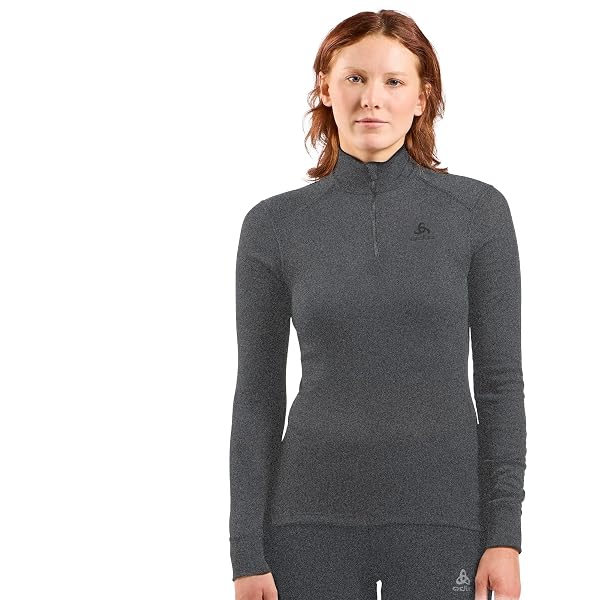 Odlo Maglia Termica Manica Lunga Donna – Essential Thermal, Pile A Nido D'ape, Fori Pollice, Collo Alto - 2