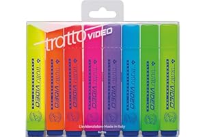 Tratto Video Evidenziatori, Multicolore, 832100, Colori Classici 8 pz