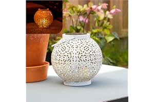 Gadgy Solar Garden Lantern White - Solar Table Lights Outdoor Garden - Moroccan Solar Light - Garden Solar lamp for Sustainable Lighting - Solar Lights for Garden Waterproof