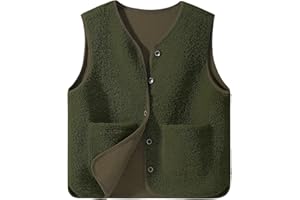 CMTOP Gilet Sans Manche Femme Gilets en Polaire Femme Chaud Sans Manches Manteau Couleur Unie Blouson Button Matelassée Sans Manches Veste Élégant Légers Gilet Automne Hiver