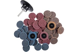 S SATC SATC 45PCS 2 Inch Quick Change Discs with 1pcs 1/4'' Holder for Die Grinder Surface Conditioning Sanding Discs Fine Medium Coarse for Surface Strip Grind Polish Burr Finish Rust Paint Removal