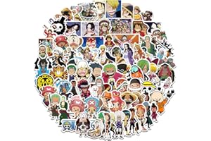 CANVERLENS Pack d'autocollants One Piece 100 PCS | Autocollants pour Adultes, Voiture, Ordinateur Portable, Bouteilles d'eau, Autocollants pour Adolescents Autocollants en Vinyle Mignons