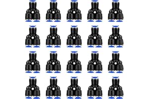 QIMEI-SHOP Raccord Pneumatique de Y Raccord Rapide Air Compriméde Connecteur Pneumatique 6 mm Push In Raccord de Tube de Ligne d'Air en Plastique 20 pièces