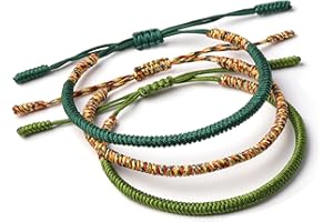 LUCKY BUDDHIST - Ręcznie robione bransoletki + prezent buddyjski! Tybetańskie opaski sznurkowe na szczęście. dla kobiet mężczyzn nastolatków. Regulowany rozmiar! Prezent przyjaźni. Ręcznie wykonane opaski sznurkowe.