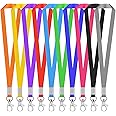 10 Pcs Landyard Neck Strap, Office Lanyard, Nylon Neck Strap,Flat Neck Lanyards with Swivel Hook for ID Card Badge Holders, Keys, Whistles (Colorful)