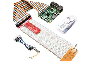 Adeept GPIO Expansion Kit for Raspberry Pi T-Type GPIO Breakout Expansion Board + 830 Points Solderless Breadboard + 40pin Rainbow Ribbon Cable