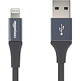 Amazon Basics USB A Cable with Lightning Connector, Premium Collection - 4 Inches (10 Centimeters) - 2-Pack - Gray