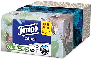 ‎TEMPO Tempo Taschentuch Original Trio-Box 3x80 Tücher, Großpackung, 700 g