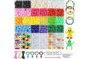 Dazhqp 1000 Pcs Pony Beads for Bracelet Making Kit, Friendship Bracelet Kit with, DIY Jewelry Crafts Gift for Teen Girls