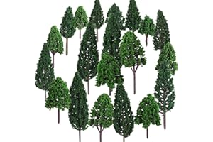 LZYKJGS 24 Pièces Modèle Arbres, Arbre de Diorama, Arbre Miniature Modèle, Modèle Train Arbres pour DIY de Paysage Landscape, Vert Naturel (4,5-13 cm)
