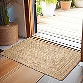 PrettyKrafts Jute Rectangle Mat | 60x40 cm | Handwoven Eco-Friendly Floor Rug for Living Room, Bedroom & Home Décor | Soft, D