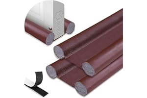 BIORYC ® Paraspifferi Sottoporta per Porte Interne ed Esterne da 5,5 cm di Spessore e Lunghezza di 92 cm | Guarnizione Insonorizzante per Spifferi Porta Ingresso (2, Marrone)
