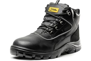 Black Hammer Mens Safety Boots Steel Toe Cap S3 SRC Work Shoes Ankle Leather 7752