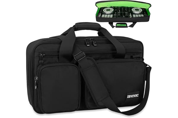 OUUTMEE Bolsa para controlador DJ, funda para controlador DJ, estuche protector para DJ con bandolera, adecuada para Pioneer, Negro , S-52 x 30 x 10CM