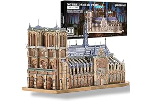 Piececool Metal Puzzle 3D Notre Dame de París, Edificios Famosos Maquetas para Construir Adultos, Puzzles 3D Maquetas para Montar, Acero Inoxidable Maqueta Metal, Recuerdos, Colección, 382 Piezas