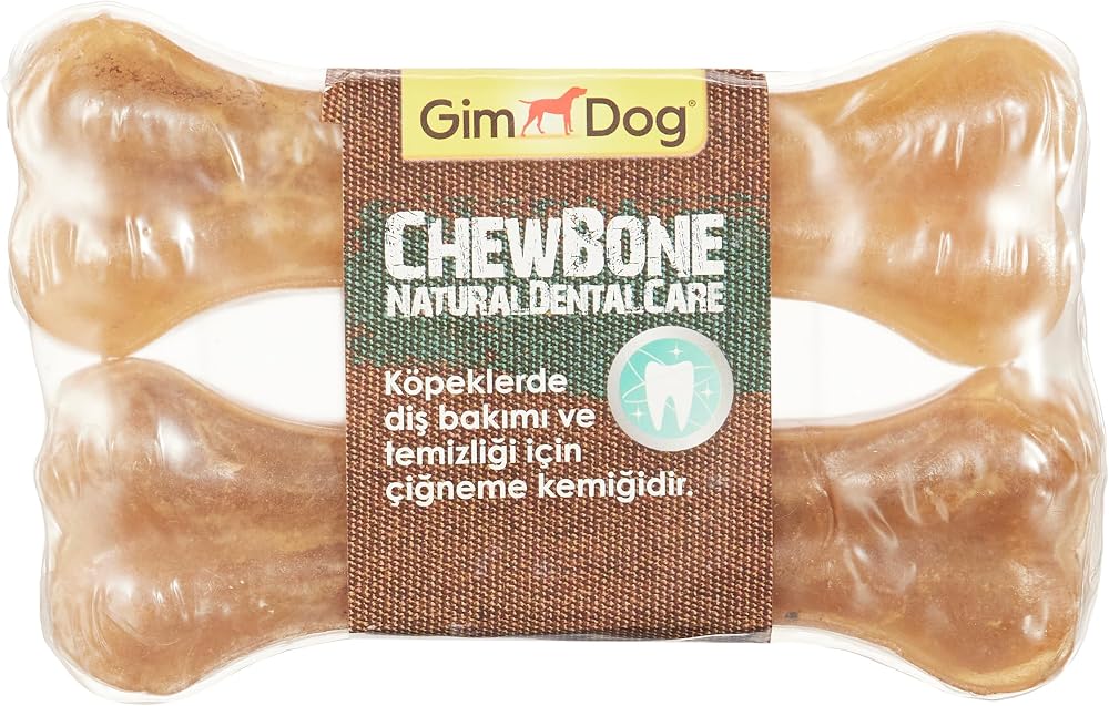 GimDog Mordimi Press Kemik 5.5 14cm 2li Naturel Ham Sığır Derisi Köpek Ödülü