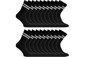 Basic Treasure 20 Paar Tennissocken Herren & Damen, Sportsocken Baumwolle, Atmungsaktive Tennis Crew Socken