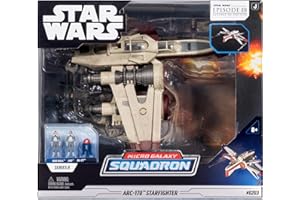 JAZWARES Micro escadron galactique Star Wars™ Destroyer stellaire ARC-170 - Véhicule de 20 cm avec trois micro accessoires figurine de 2,5 cm