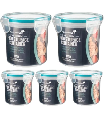 LocknLock Set 5 Contenitori Rettangolari Per Alimenti 1L, In Plastica Trasparente, Ermetici, Adatti A Microonde E Lavastoviglie, Senza BPA