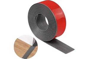 TECDW Bodenübergangsstreifen,PVC Selbstklebende Schwellenleisten für Türöffnungen,Wasserdicht Verschleißfest,Teppichtürstreifen Geeignet für Von Türen,Fenstern,Böden (dunkelgraue Holzmaserung, 4m-5cm)